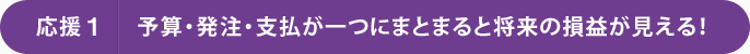 予算・発注・支払が一つにまとまると将来の損益が見える！